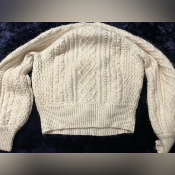 Demylee J.Crew balloon sleeve cable knit wool mohair mix sweater cult favorite S - Picture 7 of 16